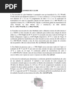 Lista de Exercícios Engenharia Mecanica - Troca de Calor