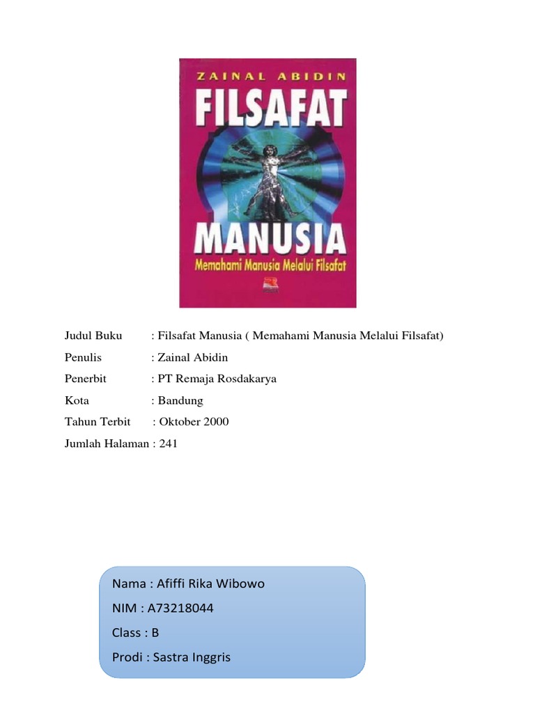 Merangkum Buku Filsafat Manusia Karya Zainal Abidin | PDF