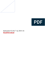 Instruction For Itr 7 Ay 2015-16: Read/Download