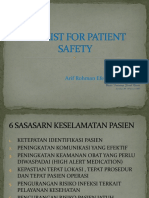 Cek List For Patient Safety