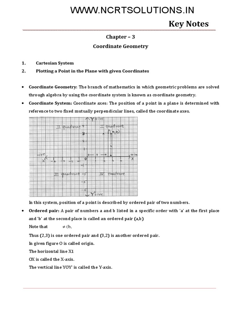 Coordinate Geometry Basics Pdf Cartesian Coordinate System