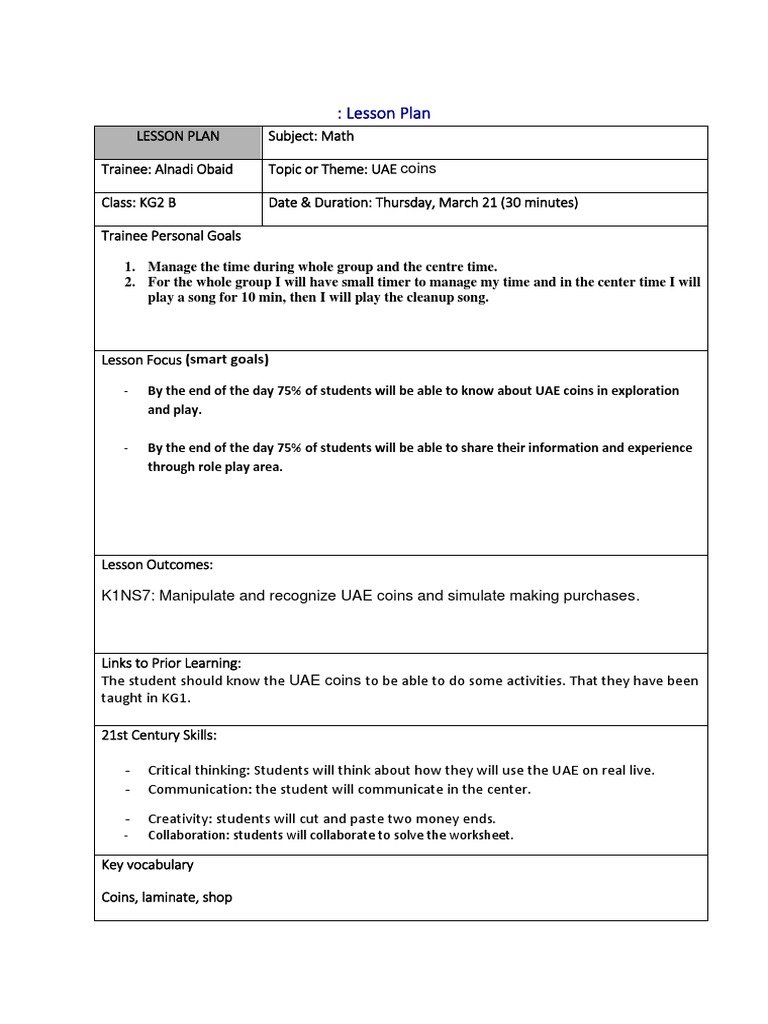 Lesson Plan 4+ref | PDF | Lesson Plan | Applied Psychology