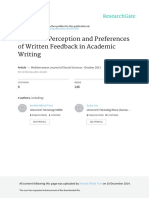 Tom Et Al 2013 Students' Perceptions & Preferences of Written Feedback in Academic Writing