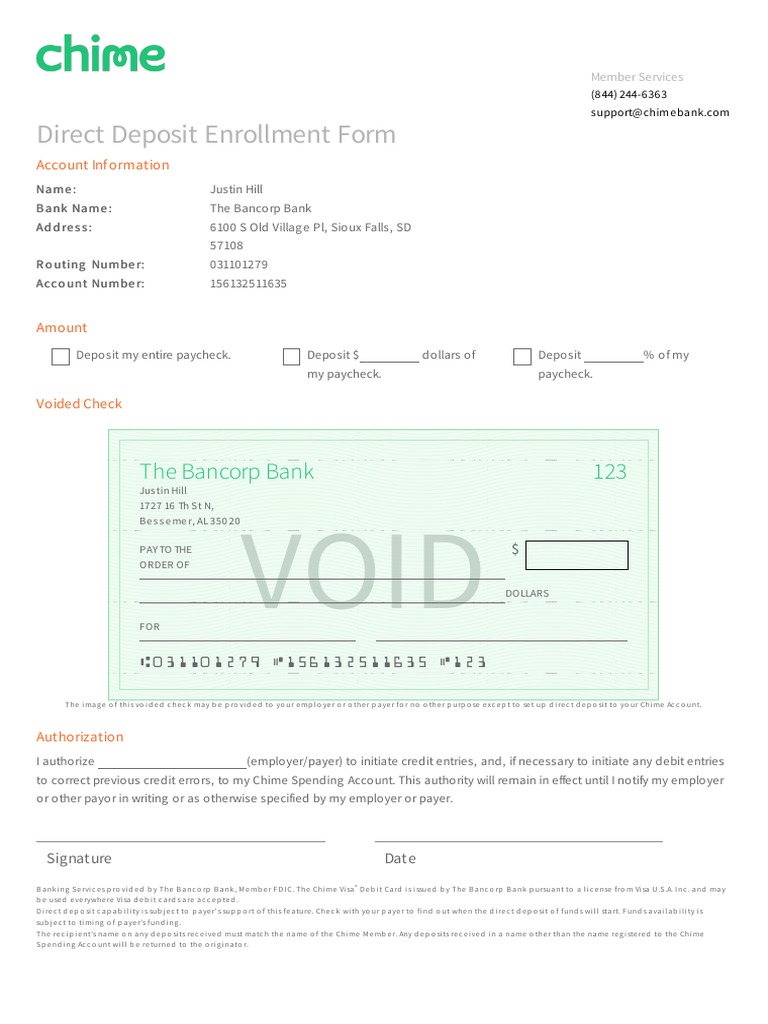 Direct Deposit Info PDF  PDF  Services (Economics)  Payments