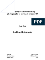 Documentary Photography (Photography Degree, Year 1, Essay 2)