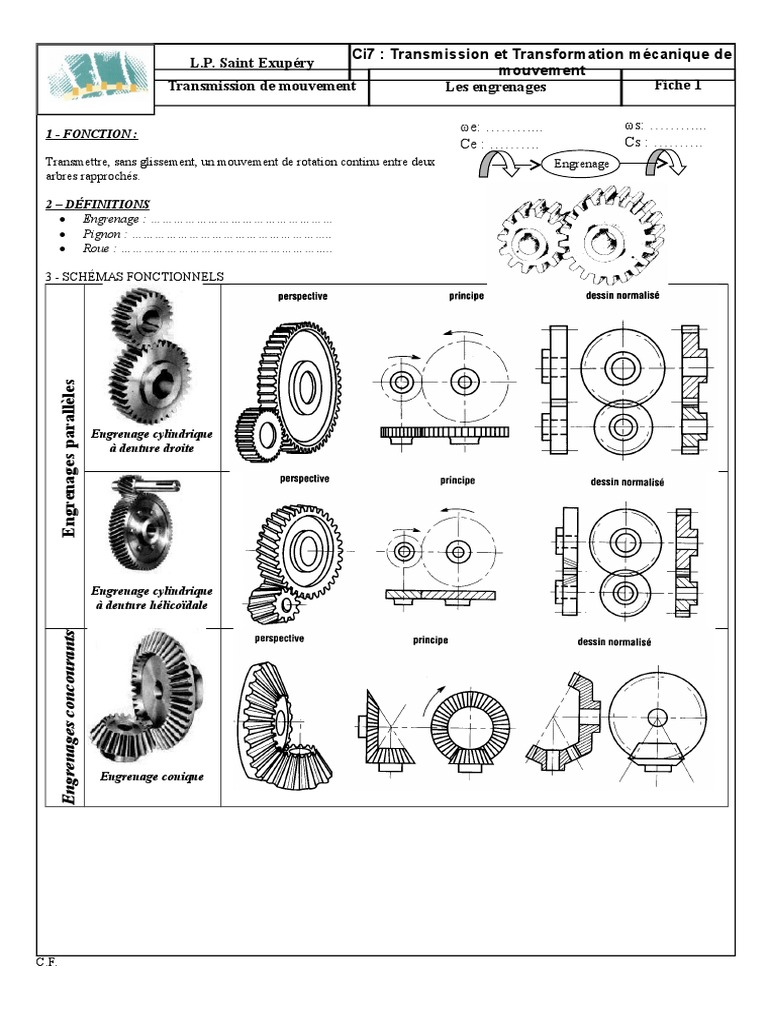 Comment Identifier Un Engrenage A Denture Extérieure Sur Le Schéma Conception Des Éléments Machines | PDF | Machine | Ingénierie mécanique