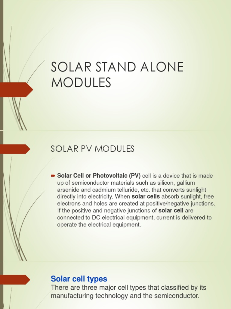 Solar PV Modules: Types & Testing Standards | PDF | Solar Cell | Solar ...