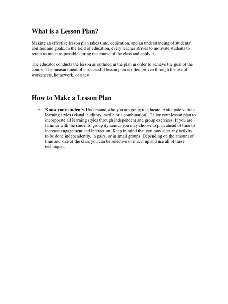 Understanding Lesson Plans | PDF | Lesson Plan | Neuropsychology