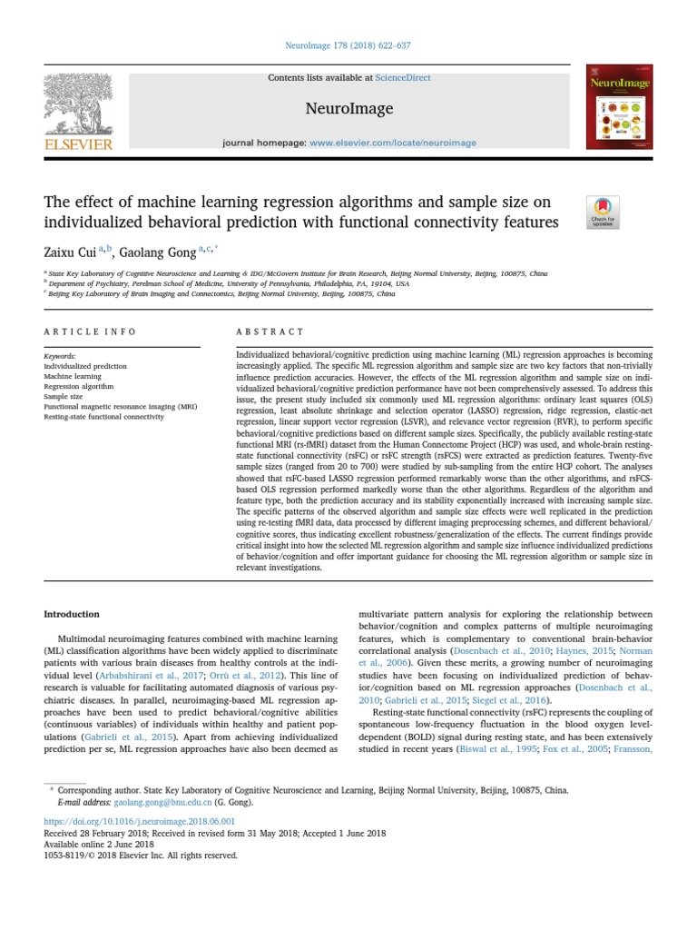 The Effect of Machine Learning Regression Algorithms and Sample Size On ...
