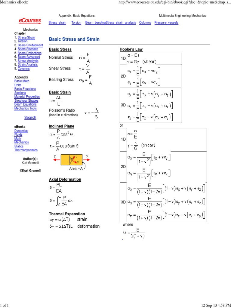 Mechanics Ebook Stress Strain | PDF