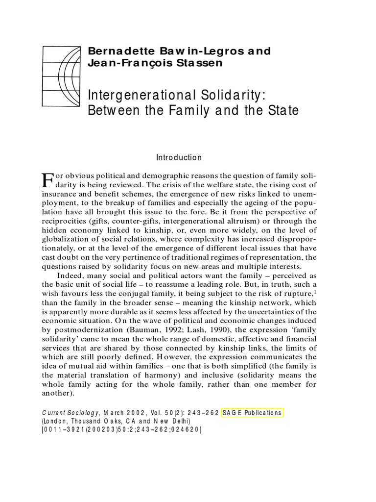 Intergenerational Solidarity Analysis | PDF | Family | Social Inequality
