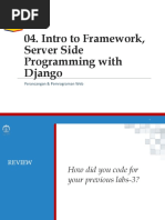 Intro To Framework, Server Side Programming With Django