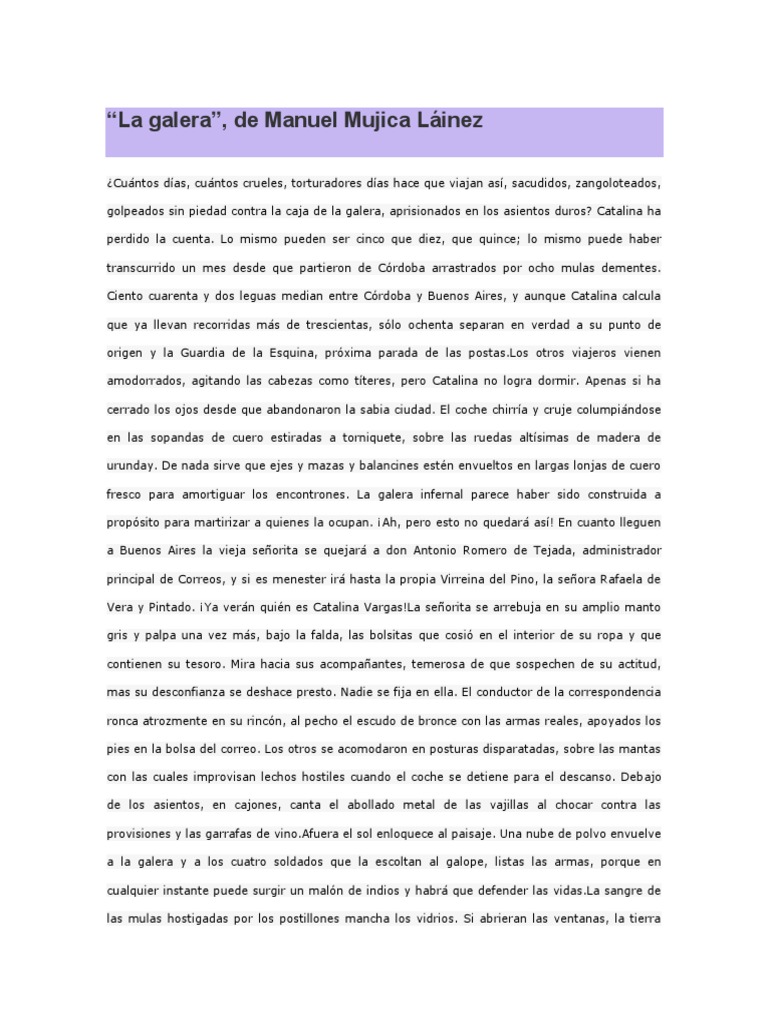 La Galera De Manuel Mujica Láinez Pdf Naturaleza