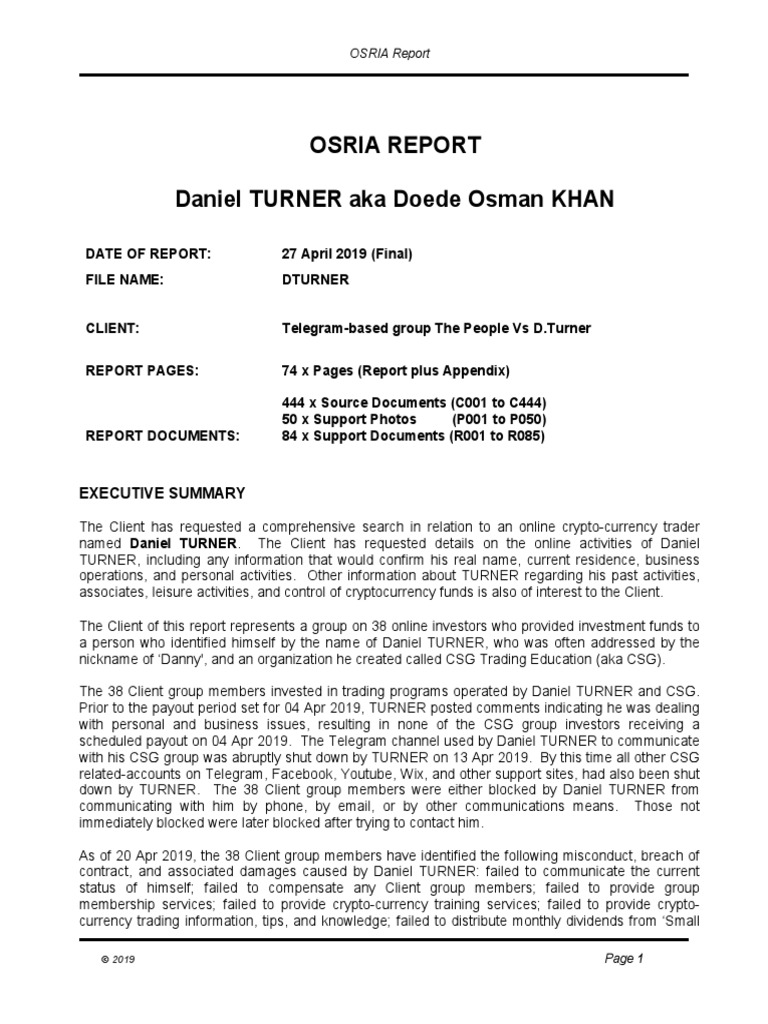 DTURNER Redacted Report 27Apr2019V3 | PDF | Bitcoin | Dividend