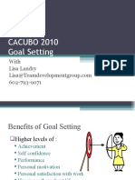 CACUBO 2010 Goal Setting: With Lisa Landry 602-793-9071