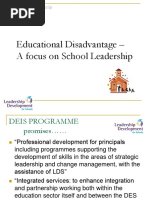 Educational Disadvantage - A Focus On School Leadership