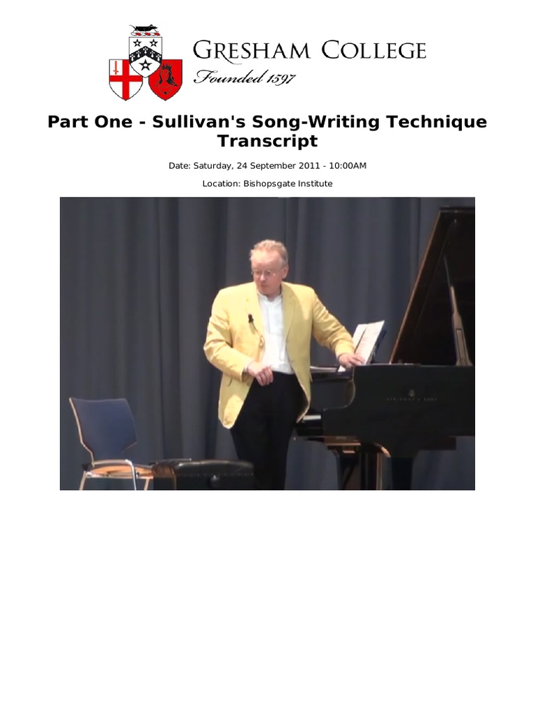 Part One Sullivans Song Writing Technique | PDF | Singing | Harmony