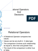 Relational Operators and Decision