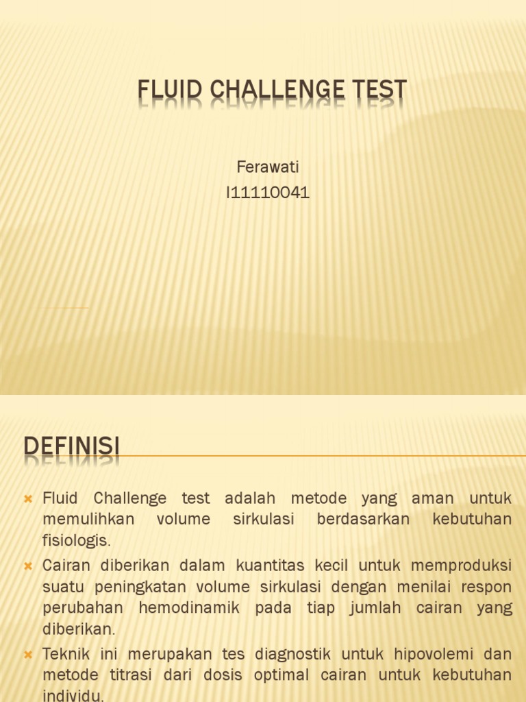 Fluid Challenge Test PDF