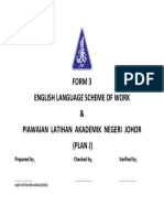 Form 3 English Language Scheme of Work & Piawaian Latihan Akademik Negeri Johor (Plan J)