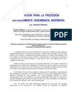 Educacion para La Profesion Anteriormente Denominada Ingenieria Rosalind Williams