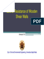 Lateral Resistance of Wooden Shear Walls Shear Walls