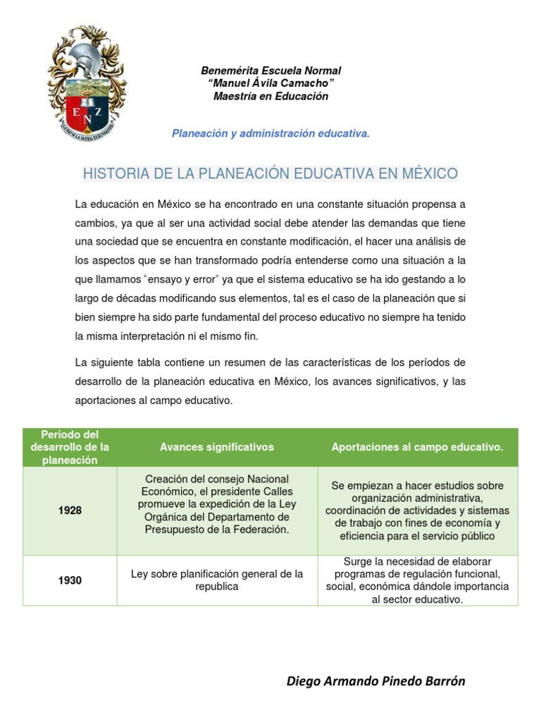 E4 - Historia de La Planeación Educativa en México | PDF ...