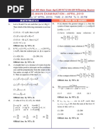 Maths Paper With Answer Evening