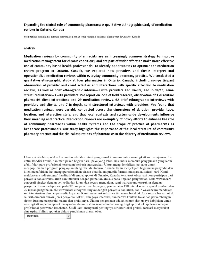Community Pharmacy Medication Reviews in Ontario | PDF | Pharmacy ...