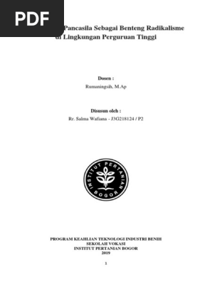 Aktualisasi Pancasila Sebagai Benteng Radikalisme Di Lingkungan Perguruan Tinggi