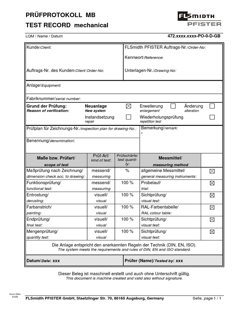 Form 593c Po D Gb Vorlage Prufprotokoll Pdf