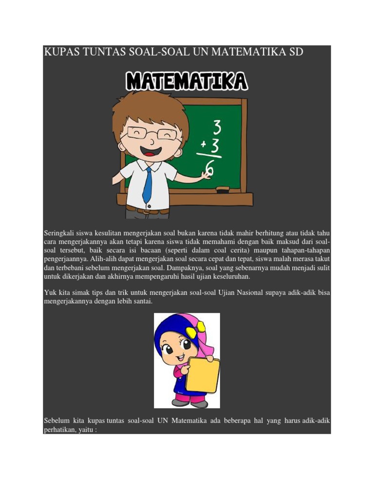 Trik Mengerjakan Atematika