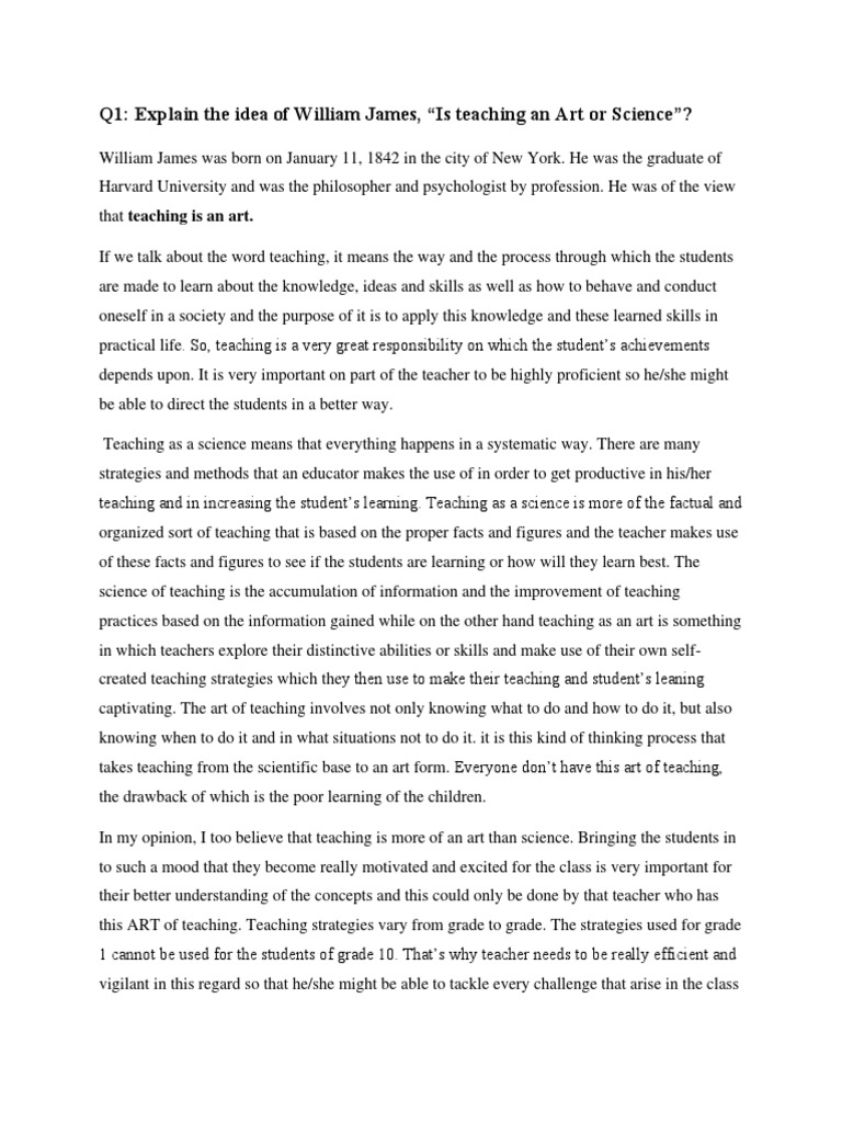 William James PDF | PDF | Teachers | Learning