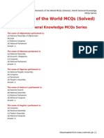 Parliaments of the World MCQs (Solved) _ World General Knowledge MCQs Series