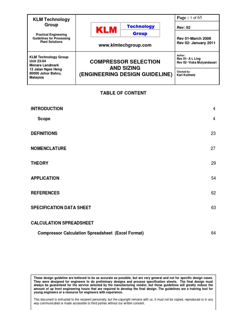 Compressor Selection and Sizing PDF Turbine Pump