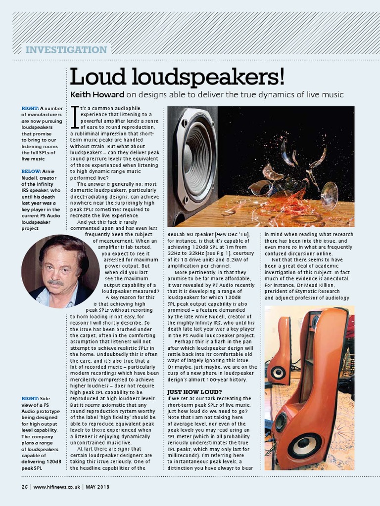 Investigation High SPL Loudspeakers PDF PDF Loudspeaker Distortion