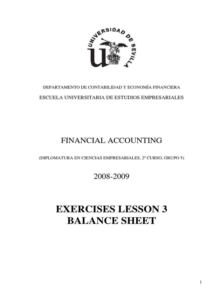 Exercises Lesson - 3 - 0809 PDF | PDF | Equity (Finance) | Book Value