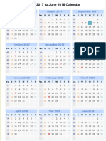 July 2017 To June 2018 Calendar - CalendarVIP