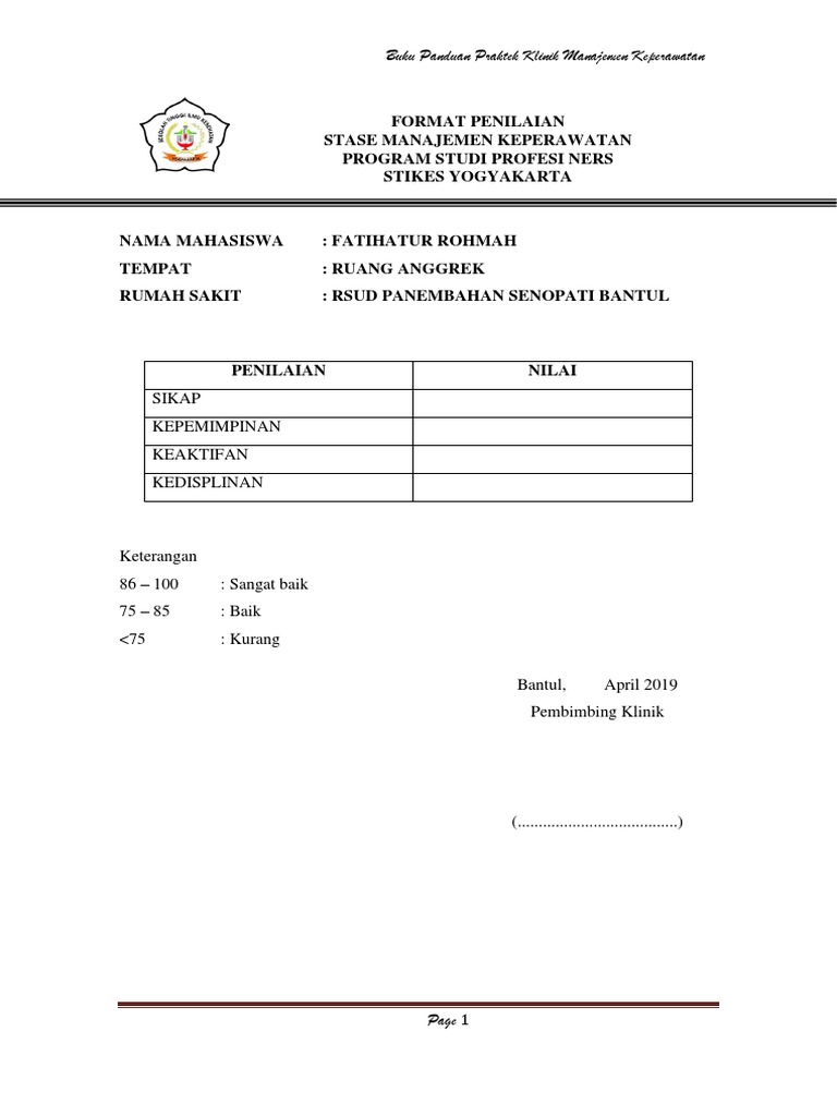 Format Penilaian | PDF