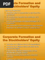 Corporate Formation and The Stockholders - Equity