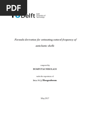 123456様 Formula Derivation For Estimating Natural Frequency of