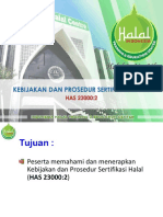 Kebijakan & Prosedur Sertifikasi Halal - 2018 Rev 1