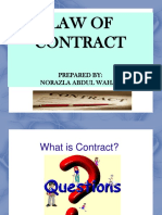 Law of Contract: Prepared By: Norazla Abdul Wahab