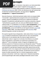 Assi Del Linguaggio Sintagmatico:Associativo -