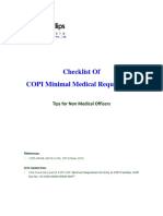 2012 - Checklist of COPI Minimal Medical Requirement Tips For Non Medical...