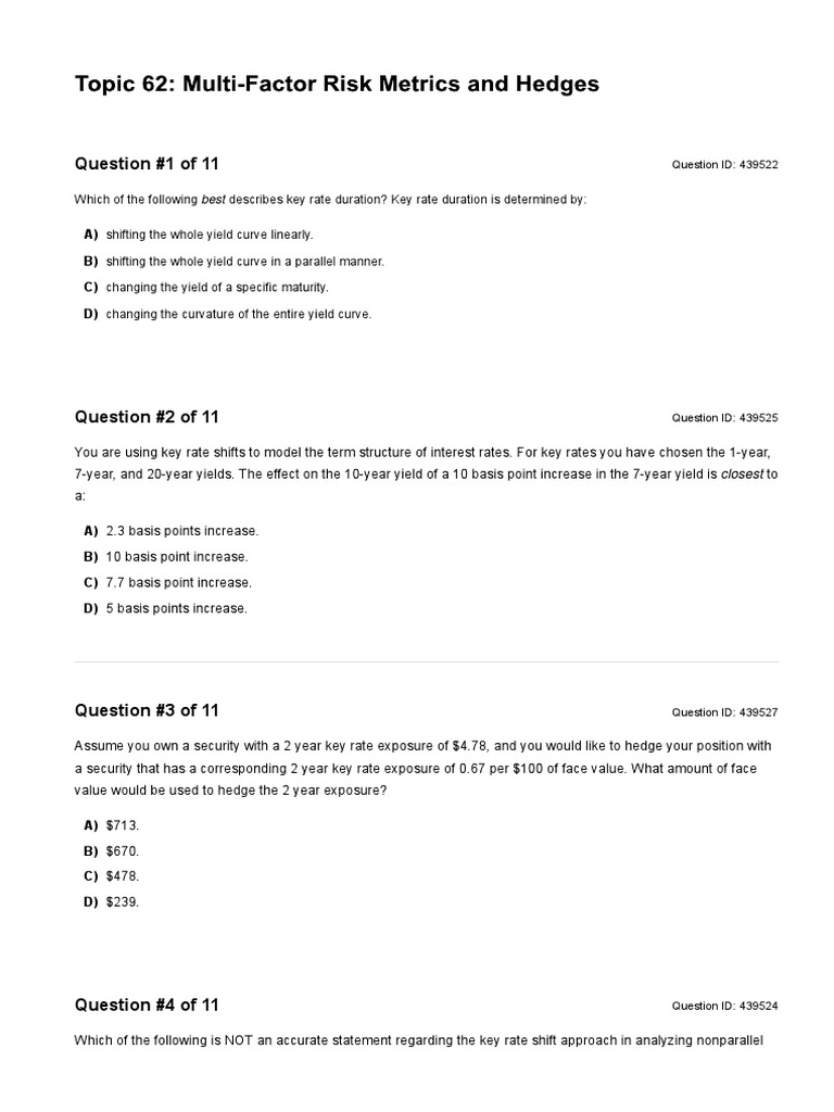 Key Rate Duration Analysis and Applications | PDF | Bond Duration ...
