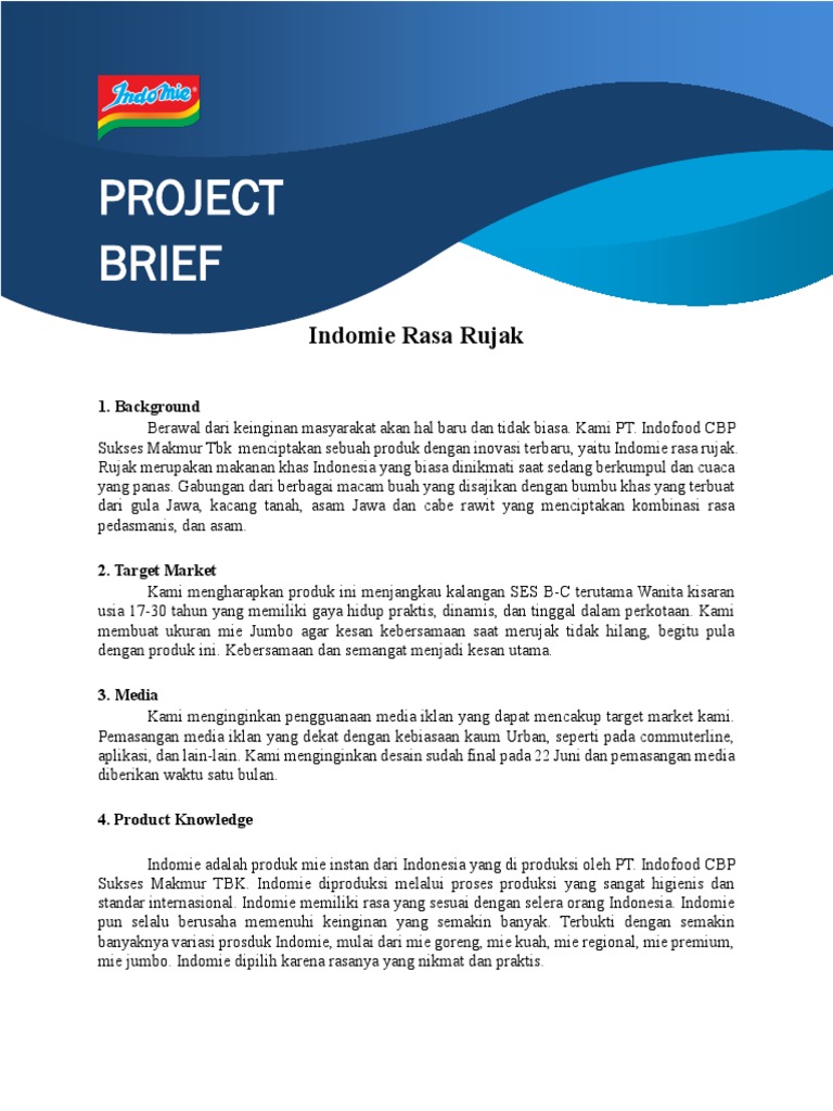 Brief Desain Indomie Rasa Rujak | PDF