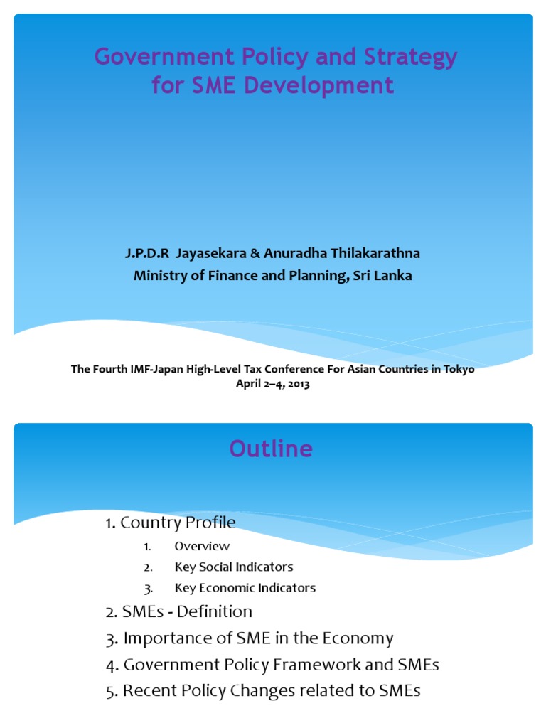 Government Policy and Strategy: For SME Development | PDF | Small And ...