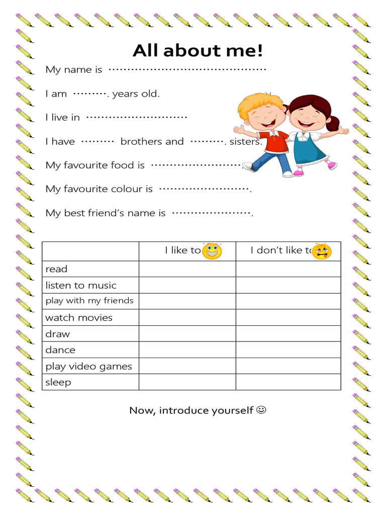 Personal Introduction Template | PDF | Sports & Recreation | Games ...