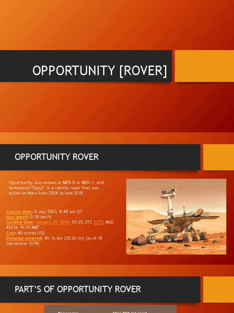 Opportunity Rover | PDF | Rover (Space Exploration) | Mars